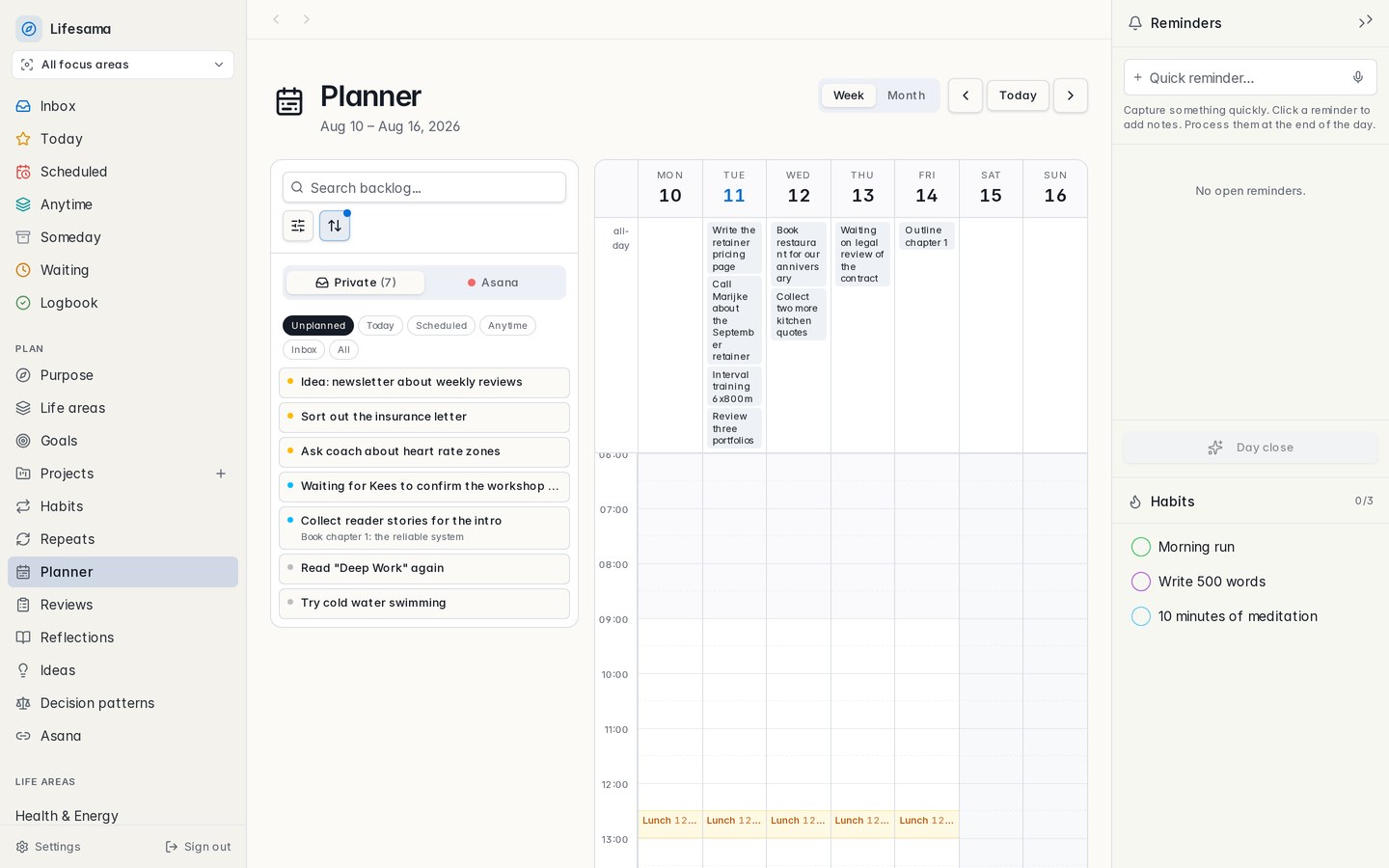 Lifesama — Planner & time blocking