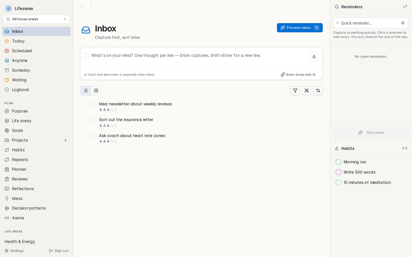 Lifesama — Inbox