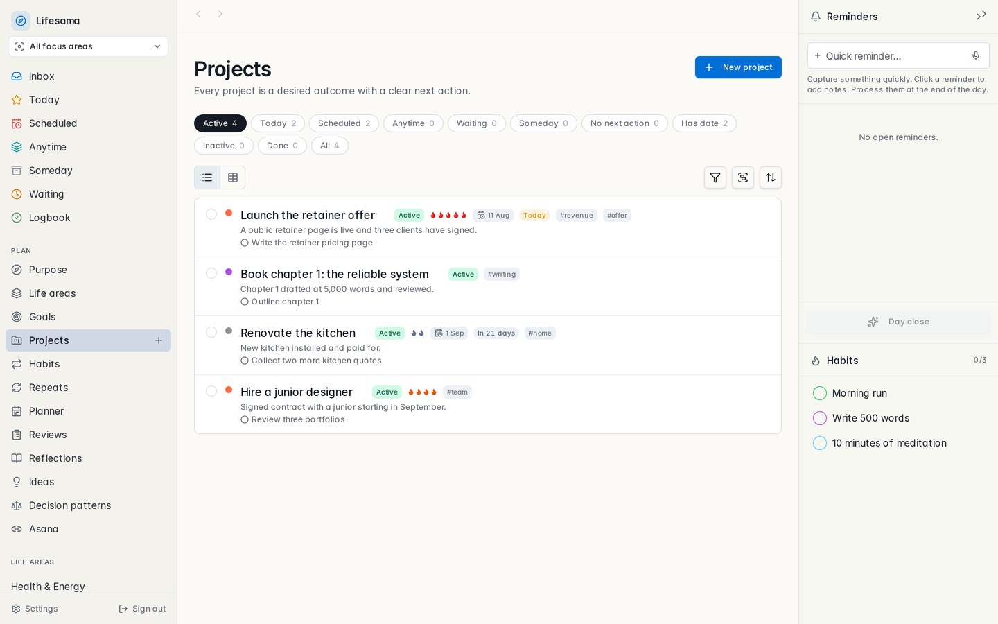 Lifesama — Projects overview