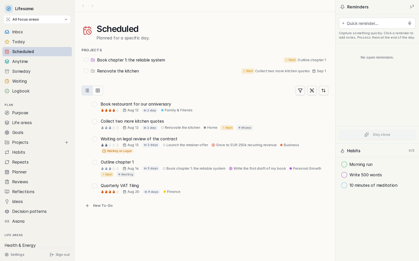 Lifesama — Scheduled
